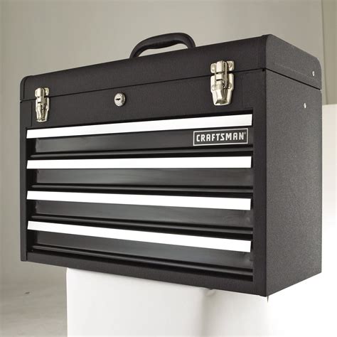 black metal 4 drawer craftsman tool box ace hardware photo|Craftsman 26 in. 4 drawer Steel Tool Chest 15.25 in. H X 12 in. D.